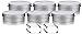 JUVITUS 4 oz Metal Steel Tin Flat Container with Tight Sealed Twist Screwtop Cover (6 pack)