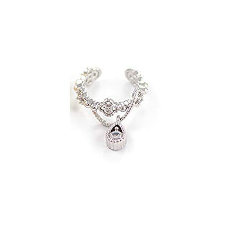 bestwishes2u Cute Without Pierced Ear Bone Folder Punk Fashion Ear Cuff Wrap Rhinestone Cartilage Clip On Earring Non Piercing Jewelry
