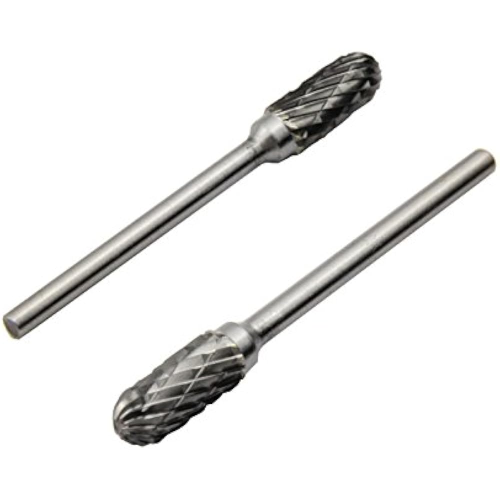 10 Pieces Tungsten Carbide Double Cut Rotary Burr Set With 3 Mm 1/8