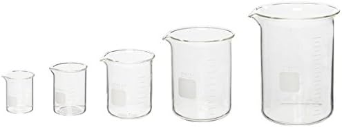 Beaker Set of 5 Sizes, Griffen 50 Ml, 100ml, 250ml, 600ml, 1000ml