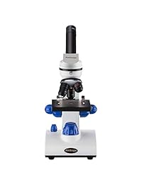 AmScope M162C 2L PB10 40X 1000X Microscopio de metal con doble lente de vidrio + portaobjetos, para estudiantes