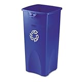 Untouchable Recycling Container, Square, Plastic, 23 gal, Blue
