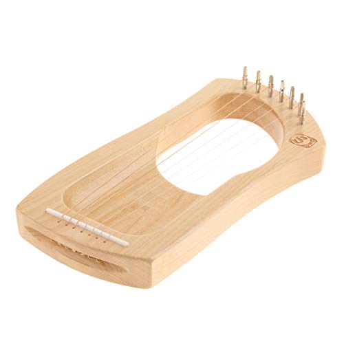 B Blesiya 7-String Wooden Harp， Kit with Tuning Key&Bag&Cleaning Cloth Mahogany Instrument - Music Lovers - Thumbnail 4