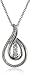 Amazon Collection Sterling Silver Diamond Accent 3 Stone Drop Pendant Necklace, 18