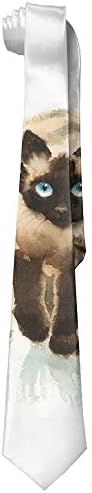 Painted Necktie Walking Softly Cat Painting Silk Tie With Polyester Silk 100% & Various Design For Business Meetings Weddings And Other Formal Occasions