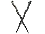 Myhsmooth Zz-bg-charming 2 Count Hair Sticks Natural Ebony (Black Sandalwood) Handmade Carved Hair Clip Shawl Hair Pins Pack of 2 Pcs :Charming