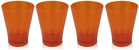 Premium HOLIDAY Cups – Classic Party Drinkware for Mixed Drinks and Alcohol – Unbreakable Plastic (Orange)