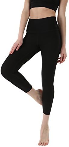 THEOUTOF Women’s Power Yoga Pants – High Waist Tummy Capri WHC8217 Black Large – Control Shapewear with Streamlined Design Leggings Dance Studio School