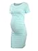 Liu & Qu Women's Maternity Bodycon Ruched Side Dress Casual Short & 3/4 Sleeve Dress for Daily Wearing Or Baby Shower
