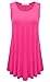 JollieLovin Womens Sleeveless Comfy Plus Size Tunic Tank Top with Flare Hem - Rosepink, XL (1X)