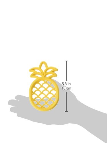 Itzy Ritzy Silicone Baby Teether - BPA-Free Infant Teether with Easy-to-Hold Design and Textured Back Side to Massage and Soothe Sore Gums, Pineapple