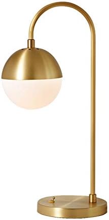 Simple Bedside Table Lamp,Glass Ball Table Lamp with Round Glass Shade Perfect for Coffee Table