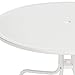 Crosley Furniture Griffith Retro Metal Round Outdoor Dining Table with Umbrella Hole for Outside Patio, Alabaster White