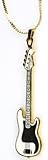 Harmony Jewelry Fender Bass Electric Guitar Necklace - White