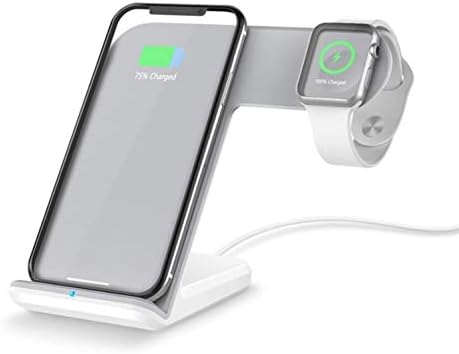 ZIHENGUO 2 In 1 Wireless Charger For Apple Watch 4/3/2/1 10W Qi Fast Charging Dock Stand For iPhone XS/MAX/XR/X/8 Charge Station For Samsung S9 /S8/Note 9/8
