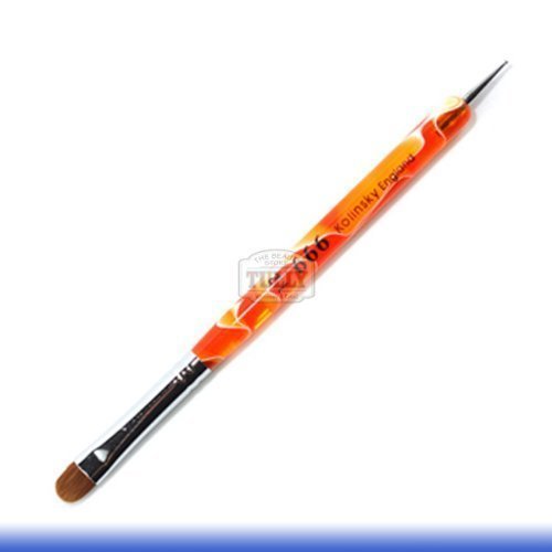 666 Orange Acrylic Marble Kolinksy French Nail Brush # 12 by N/A