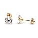 14k Yellow or White Gold Cubic Zirconia Stud Earrings