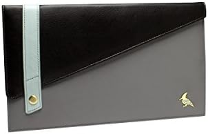 One Odd Bird Sparrow Leather Document Holder, Medium, Black/Grey