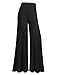 TWINTH Capri Pants Plus Size Long Leg Wide Pants Chic Black 2XL