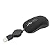 yafox 5079 Mini Retractable Cable Wired USB Optical Mouse for for Laptop (Black)