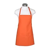 Fame Adult's 3 Pocket Bib Apron (O/S, Orange)