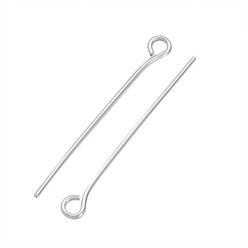 NBEADS 2000 Pcs 304 Stainless Steel Open Eyepins Loop Pins Headpins Findings 0.8 inch/20mm Length for Jewelry Making