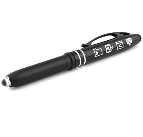 3-in-1 touch screen stylus pen w/ led light - compact m…