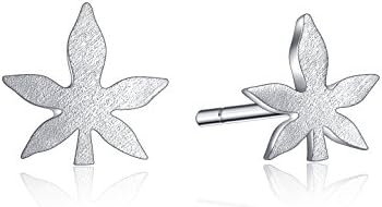 Sterling Sliver Stud Earrings Maple Leaf Tiny Studs Canada Polish Valentine's Day Gifts Birthday Gifts for Women Anniversary Gifts for Her Gifts for Girlfriend Wife Mom Sister Grandma Fashion Jewelry