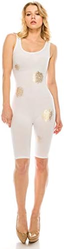 7Wins JJJ Women Catsuit Cotton Lycra Tank Bermuda Short Yoga Bodysuit Jumpsuit