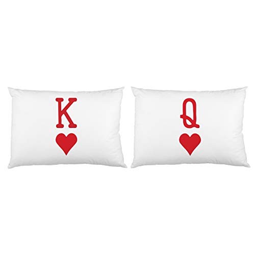 Amazon Com Artfuzz King Queen Hearts Red Set Of Two Pillow Case
