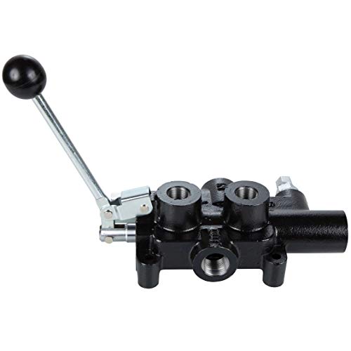 RuggedMade 25 GPM Hydraulic Log Splitter Directional Control Valve, Auto Return Detent Lever Handle, 2750 PSI (1/2" Work Ports)