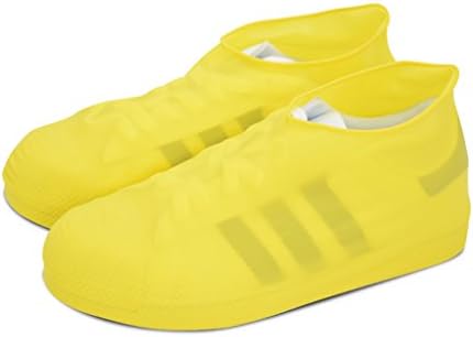 Shoes cover outdoor emulsion desert Sand prevention travel Rainy days waterproof Not one-time Suitable for most flat shoes ( Color : Yellow , Size : L )