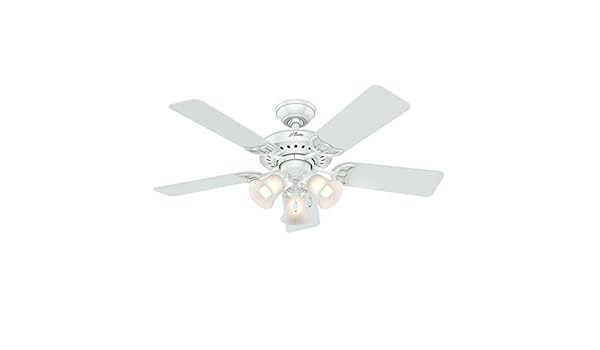 Hunter Stonington 46 In Indoor White Ceiling Fan Ceiling Fans