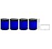 4 oz Cobalt Blue Glass Straight Sided Empty Jar Containers with Black Smooth Lid (4 pack)