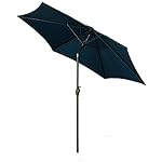 FARLAN 9 Ft Patio Umbrella Outdoor Table Aluminum offset market umbrellas with Push Button Tilt and Crank,Dark blue
