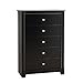 Black Kallisto 5 Drawer Chest