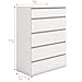 Tvilum Aurora 5 Drawer Wide Chest, White