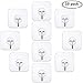 gotain Adhesive Sticky Heavy Duty Utility Hook Transparent Reusable Wall Hangers 22lb Waterproof for Home Kitchen Bathroom Bedroom Dorm Keys Bag Towels-10 Pack, White