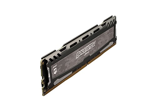 Ballistix Sport LT 16GB Kit (8GBx2) DDR4 2400 MT/s (PC4-19200) CL16 SR x8 DIMM 288-Pin - BLS2K8G4D240FSBK (Gray)