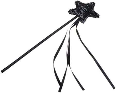 Wanjis world-wide Halloween Cute Five Pointed Star Pentagram Fairy Wand Magic Stick Girl Party Princess Favor Gift Party Favors(None black)
