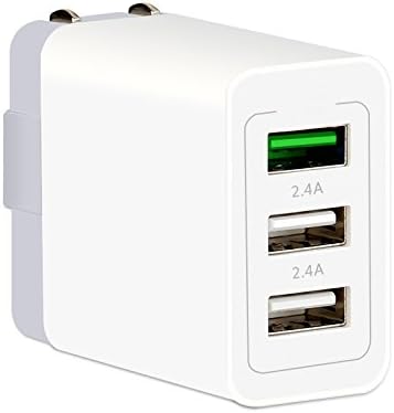 Quick Charge 3.0 Wall Charger, 30W 3-Port [QC 3.0 + 2.4A 2 USB] Portable Fast USB Charger Desktop Charging Station for Galaxy S8 S7 Plus, Note 5/4, LG G6, HTC 10 One A9, Pixel, iPhone 7,iPad