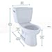 TOTO CST744EL#01 Eco Drake Two-Piece Elongated 1.28 GPF ADA Compliant Toilet, Cotton White