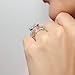 BERRICLE Sterling Silver 3-Stone Wedding Engagement Rings Asscher Cut Cubic Zirconia CZ Statement Cocktail Anniversary Ring for Women, Rhodium Plated Size 6