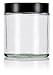 Clear Thick Glass Straight Sided Empty Jar Containers with Black Smooth Lid - 4 oz / 120 ml (3 pack)