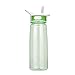 BOTTLED JOY BPA Free Tritan Bite Valve Water Bottle with Straw and Handle, Wide Mouth 100% Leak Proof Camping Water Bottles 27oz 800ml (Green)