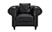Divano Roma Furniture Classic Scroll Arm Tufted Bonded Leather Accent Chair in Colors Black, White (Black)