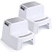 ACKO 2 Step Stool for Kids - Childrens,Toddler Stool with Slip Resistant Soft Grip for Safety as Bathroom Toilet Potty Training Stool and Kitchen Stepping Stool | Dual Height & Wide Two Step-BPA Free primary