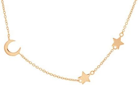 Amanda Deer Moon and Star Necklace - Rose Gold, 16" plus extender