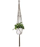 Mkono Macrame Plant Hanger Hanging Planter Nylon Rope wth Beads 4 Legs 50 Inch