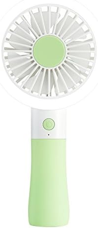 Mini Handheld Fan with Fill Light Battery Operated Fan Personal Handheld Fan,USB Rechargeable 2 Wind Speeds Mode Portable Handheld Fan with LED Light Cooling for Travel Camping Boating Fishing（Green）